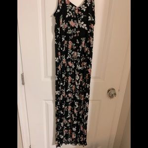 American eagle black floral dress size 12